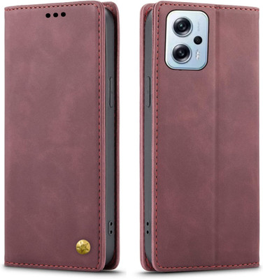 ClickAway Front & Back Case for Mi Redmi K50i 5G, Latest Top Notch Product | Rich Look| Premium High Quality Flip Back Cover(Maroon, Shock Proof, Pack of: 1)
