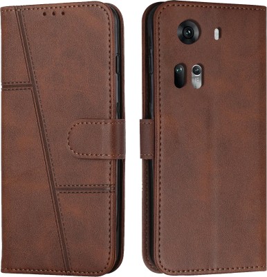 FoneShield Flip Cover for Oppo Reno 11 5G| Premium Leather Material | Built-in Stand | Card Slots & Wallet(Brown, Card Holder, Pack of: 1)