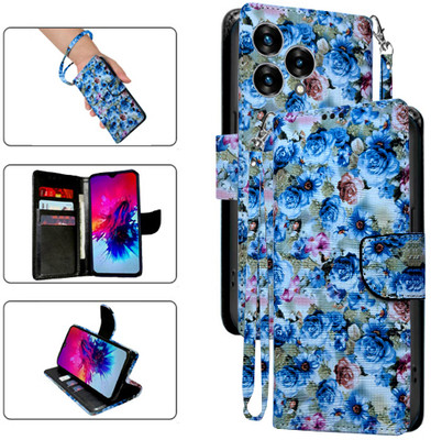 Asmart Flip Cover for Lava Blaze Curve 5G(Blue, Pack of: 1)