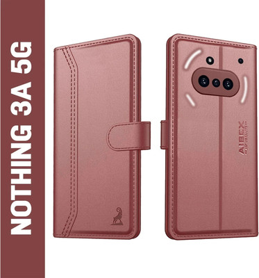 AIBEX Flip Cover for Nothing Phone (3a) 5G |Premium Leather Finish | Magnetic Closure | Kickstand Feature(Brown, Magnetic Case, Pack of: 1)