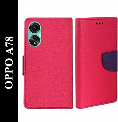 Krumholz Flip Cover for OPPO A78(Pink, Dual Protection, Pack of: 1)