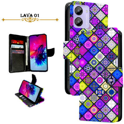 Cutemart Flip Cover for Lava O1(Purple, Pack of: 1)