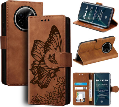 Mobishield Flip Cover for Lava Bold 5G(Brown, Camera Bump Protector, Pack of: 1)