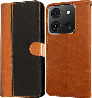 Casotec Flip Cover for Infinix Smart 7 4G(Brown, Pack of: 1)