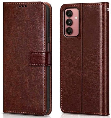 MAMOABHI Flip Cover for Samsung Galaxy A04s ARTIFICIAL LEATHER BACK CASE(Brown, Shock Proof, Pack of: 1)