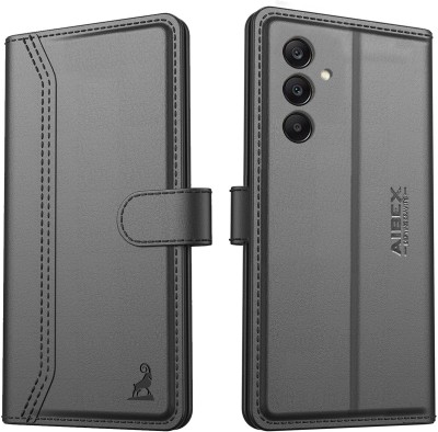 AIBEX Flip Cover for Samsung Galaxy A25 5G|Vegan PU Leather |Foldable Stand & Pocket |Magnetic Closure(Black, Cases with Holder, Pack of: 1)