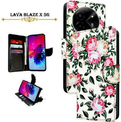 Mxkart Flip Cover for Lava Blaze X 5G(White, Pack of: 1)