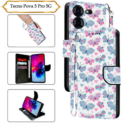 PARGO Flip Cover for Tecno Pova 5 Pro 5G(White, Pack of: 1)