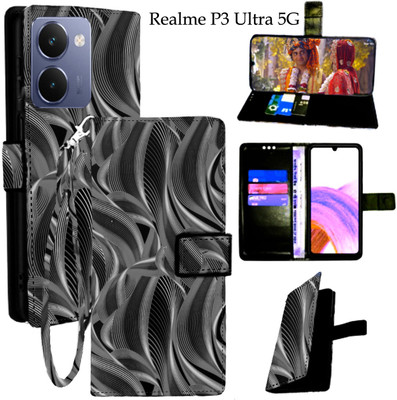 Mxkart Flip Cover for Realme P3 Ultra 5G(Black, Pack of: 1)