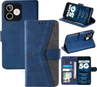 Autofocus Flip Cover for Lava Shark 5G(Blue, Camera Bump Protector, Pack of: 1)