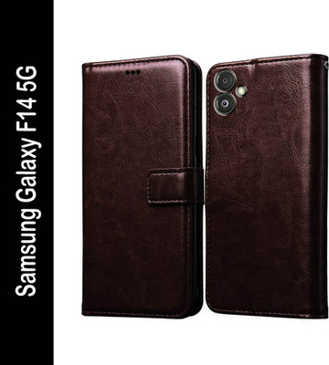 Flipkart SmartBuy Flip Cover for Samsung Galaxy F14 5G(Brown, Pack of: 1)