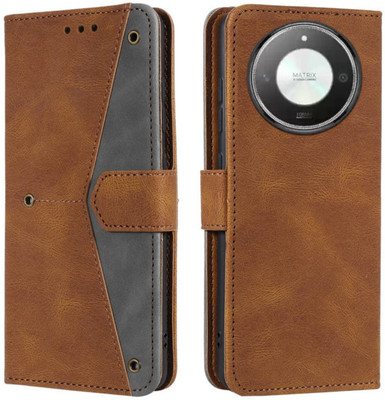 GoPerfect Flip Cover for Honor X9b 5G(Brown, Grip Case, Pack of: 1)