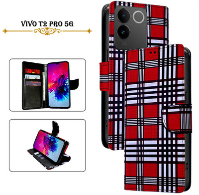 Asmart Flip Cover for Vivo T2 Pro 5G(Red, Pack of: 1)
