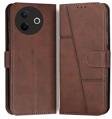 Chaseit Flip Cover for Vivo Y39 5G(Brown, Dual Protection, Pack of: 1)