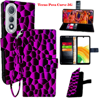 Realgo Flip Cover for Tecno Pova Curav 5G(Black, Pack of: 1)