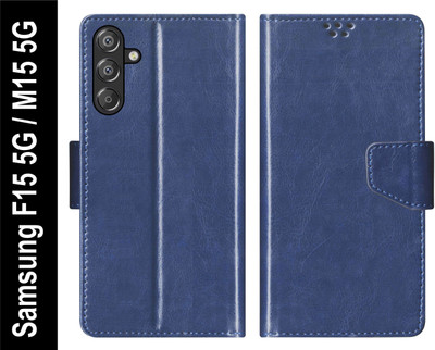 SBMS Flip Cover for Samsung Galaxy F15 5G / Samsung Galaxy M15 5G Back Cover Case(Blue, Shock Proof, Pack of: 1)