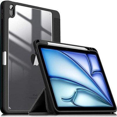 Proelite Flip Cover for iPad Air 13 M3/M2 2025/2024 Case, Hybrid Detachable Magnetic Case with Pencil Holder(Black)