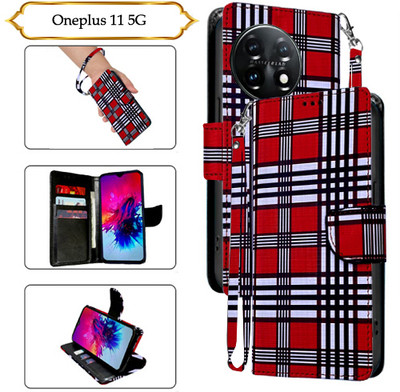 Asmart Flip Cover for Oneplus 11 5G(Red, Pack of: 1)