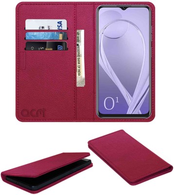 ACM Flip Cover for Lava O1(Pink, Cases with Holder, Pack of: 1)