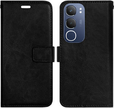 Shanno Enterprises Flip Cover for Vivo Y19s 5G(Black, Pack of: 1)