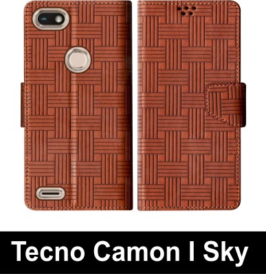 SBMS Flip Cover for Tecno Camon i Sky(Brown, Shock Proof, Pack of: 1)