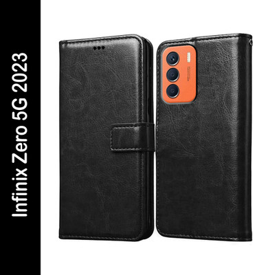 Casotec Flip Cover for Infinix Zero 5G 2023(Black, Pack of: 1)