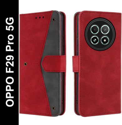 Openbuy Flip Cover for OPPO F29 Pro 5G(Red, Magnetic Case, Pack of: 1)