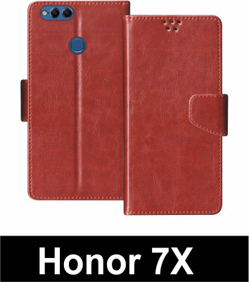 korumacase Flip Cover for Honor 7X(Brown, Shock Proof, Pack of: 1)