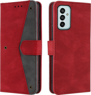 Aarov Flip Cover for Samsung Galaxy A14 5G(Red, Dual Protection)