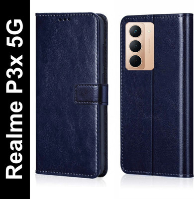 FSKA Flip Cover for realme P3x 5G, Realme Narzo 80x 5G(Blue, Shock Proof, Pack of: 1)
