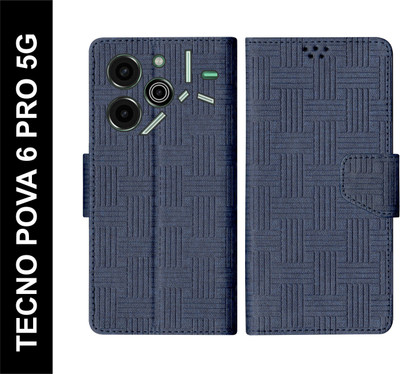 SBMS Flip Cover for TECNO POVA 6 PRO 5G Back Cover Case with Magnatic Closure(Blue, Shock Proof, Pack of: 1)