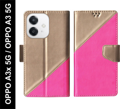 SBMS Flip Cover for OPPO A3x 5G / OPPO A3 5G Back Cover Case with Magnatic Closure | Card & Money Pocket(Pink, Shock Proof, Pack of: 1)