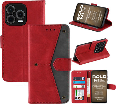 Autofocus Flip Cover for Lava Bold N1 Pro(Red, Camera Bump Protector, Pack of: 1)