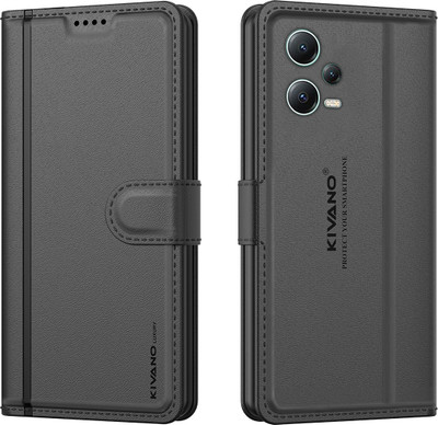 KIVANO LUXE Flip Cover for Redmi Note 12 Pro 5G(Black, Magnetic Case, Pack of: 1)
