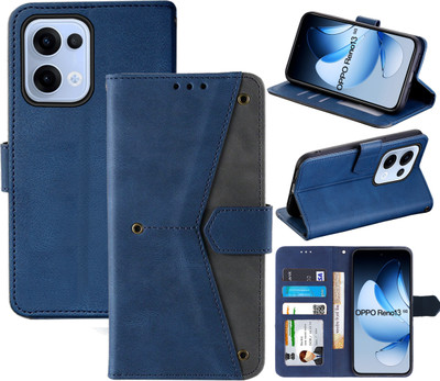 Autofocus Flip Cover for Oppo Reno13 5G(Blue, Camera Bump Protector, Pack of: 1)