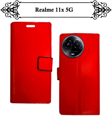 Asmart Flip Cover for Realme 11x 5G(Red, Pack of: 1)