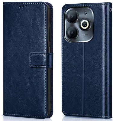 WOW Imagine Flip Cover for Infinix Smart 8 HD | Infinix Smart 8, (Flexible | Leather Finish | Card Wallet & Stand(Blue, Magnetic Case, Pack of: 1)