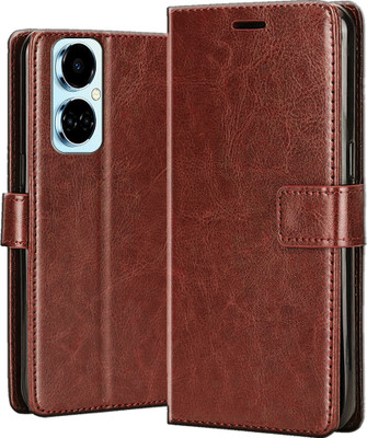 TWIGLO Flip Cover for TECNO CAMON 19 NEO(Brown, Cases with Holder, Pack of: 1)