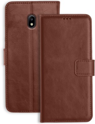 Accesorios Flip Cover for Samsung Galaxy J7 Pro(Brown, Dual Protection, Pack of: 1)