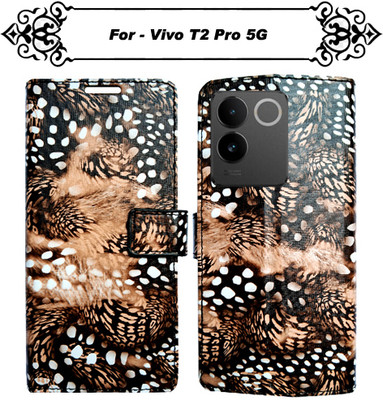 Asmart Flip Cover for Vivo T2 Pro 5G(Brown, Pack of: 1)