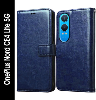 Casotec Flip Cover for OnePlus Nord CE4 Lite 5G(Blue, Pack of: 1)