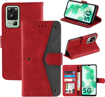Autofocus Flip Cover for Lava Blaze 5G(Red, Camera Bump Protector, Pack of: 1)