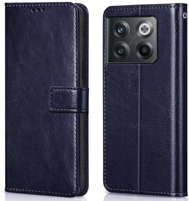 WOW Imagine Flip Cover for 1+ OnePlus 10T 5G (Flexible | Leather Finish | Card Pockets Wallet & Stand |(Blue, Magnetic Case, Pack of: 1)