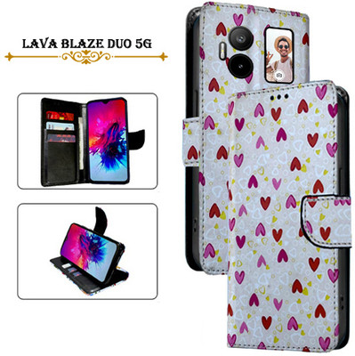 Cutemart Flip Cover for Lava Blaze Duo 5G(White, Pack of: 1)