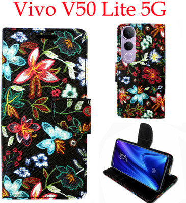 Shanno Enterprises Flip Cover for Vivo V50 Lite 5G(Black, Pack of: 1)