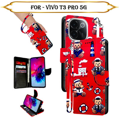 Cutemart Flip Cover for Vivo T3 Pro 5G(Multicolor, Pack of: 1)