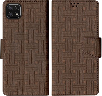 SBMS Flip Cover for Samsung Galaxy A22 5G(Brown, Shock Proof, Pack of: 1)