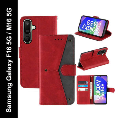 Aaghosh Flip Cover for Samsung Galaxy F16 5G, Samsung Galaxy M16 5G(Red, Shock Proof, Pack of: 1)