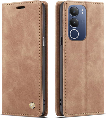 Perkie Flip Cover for vivo Y29 5G(Brown, Dual Protection)