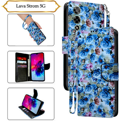 PARGO Flip Cover for Lava Strom 5G(Blue, Pack of: 1)